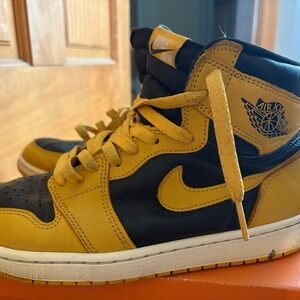 Air Jordan High-Top Sneakers in Black and Yellow